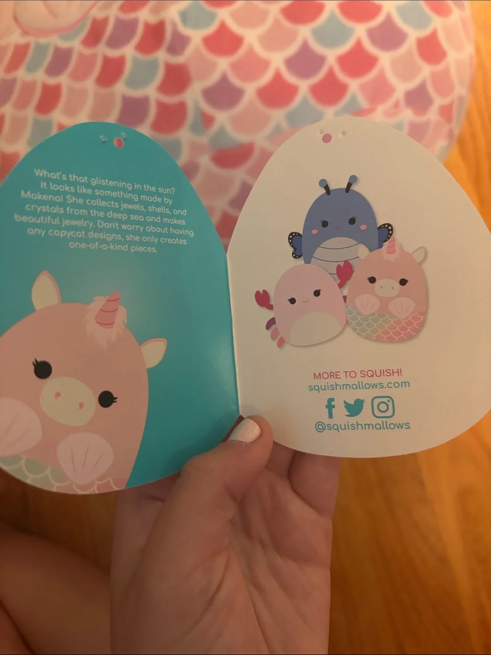 Squishmallows Pastel Pink Mermaid Unicorn Pillow